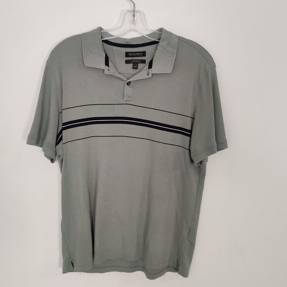 Banana Republic Luxury Touch Ultra Doux Men's Polo Sz L Standard Fit Cotton Gray - Picture 1 of 7